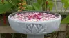  Product image 1 of the product “Bandung - Bowl with lotus motive, single flower, Ø 50 cm | cast stone ”